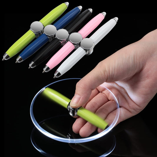 Creative Multi-Function LED Pen Spinning Decompression Gyro Metal Ballpoint Pen Fashion Office School Supplies Writing Pens - Mamofa Global Store