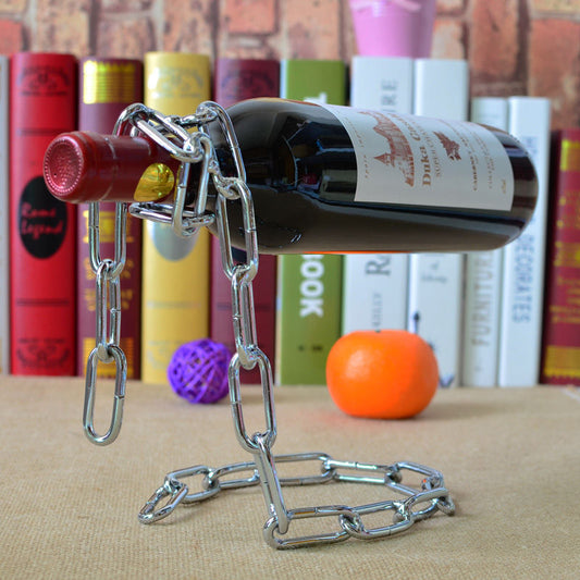Suspended Wrought Iron Chain Red Wine Shelf Wine Bottle Decoration European Style - Mamofa Global Store