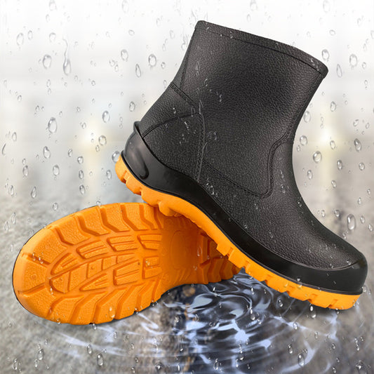 Labor Protection Rain Boots Men's Short Tube Low Top Mamofa Global Store