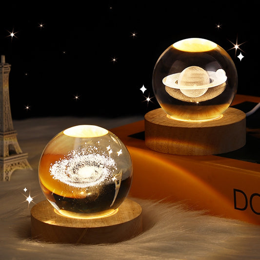 Starry Sky and Planets Crystal Ball Night Lamp Gift - Mamofa Global Store