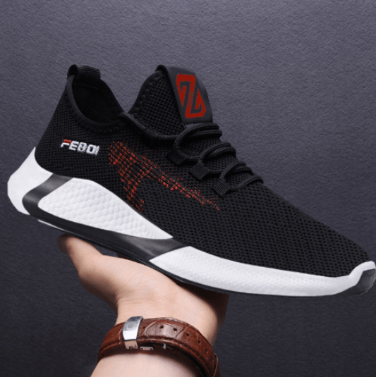 New Sports Shoes Men's Breathable Casual Mesh Shoes Comfort Increase Lace-up Non-slip Low-top Running Shoes - Mamofa Global Store