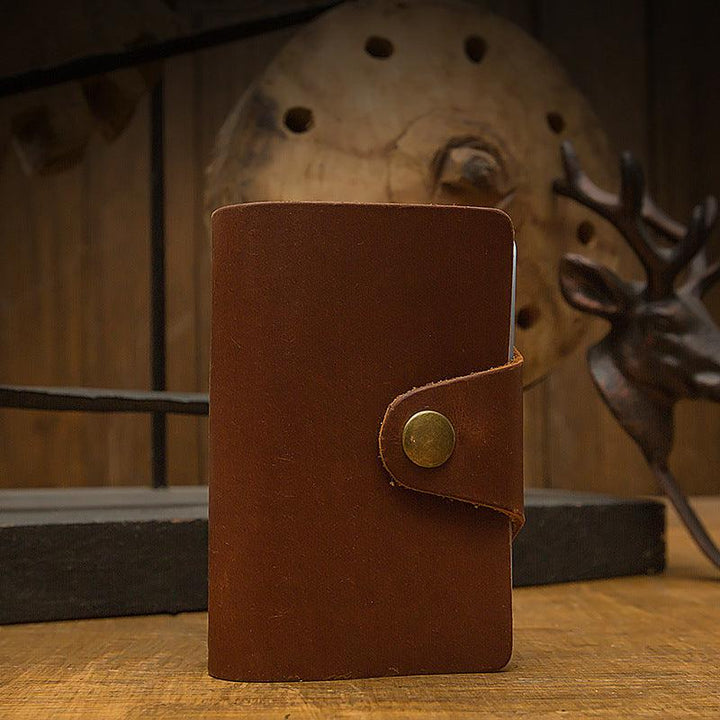 Handmade Cowhide Card Holder Men's Genuine Leather - Mamofa Global Store