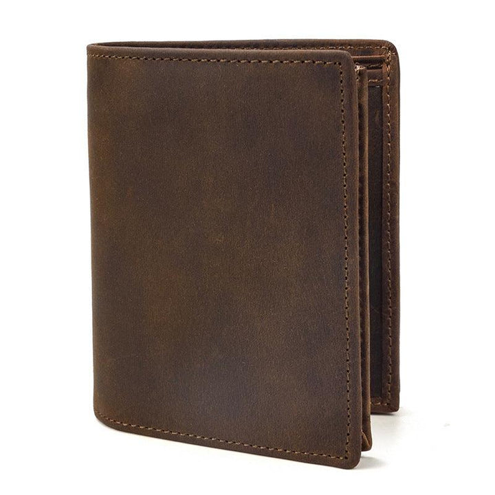 Men's Fashion Retro Leather Wallet Vertical - Mamofa Global Store