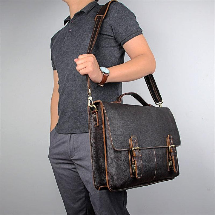 Men's Retro Casual Leather Business Briefcase - Mamofa Global Store