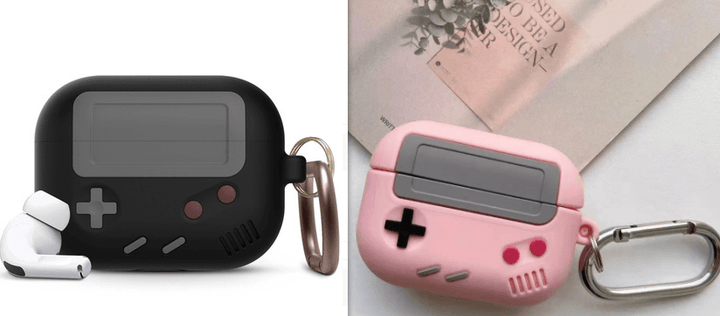 Compatible with Apple, Silicone Cover Case For Airpods Case Cover Compatible With For Airpods Pro Case Classic Game Player Design Case With Keychain - Mamofa Global Store