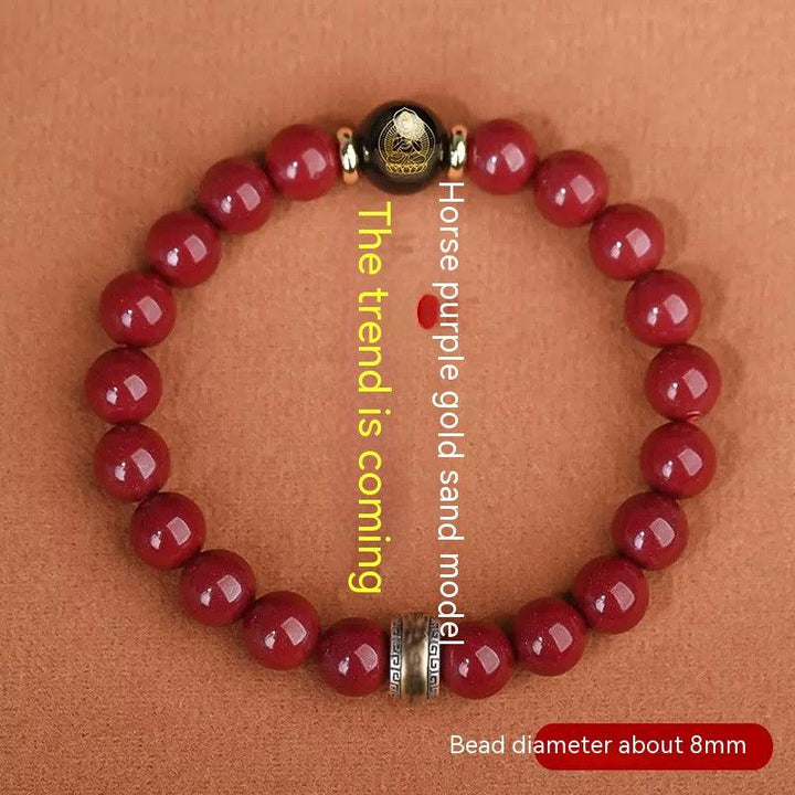 Cinnabar Bracelet Men's Purple Gold Sand Benming Buddha Bracelet - Mamofa Global Store