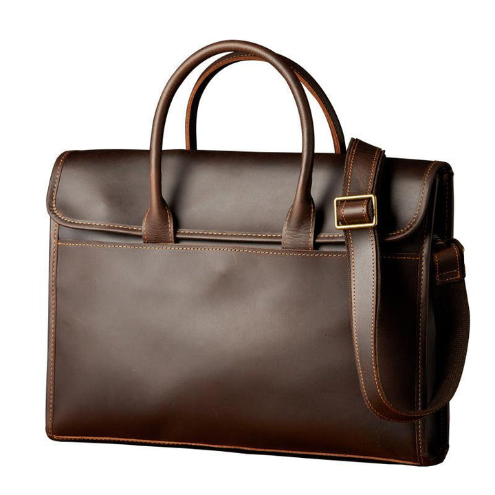 Men's OL Business Casual Leather Briefcase - Mamofa Global Store