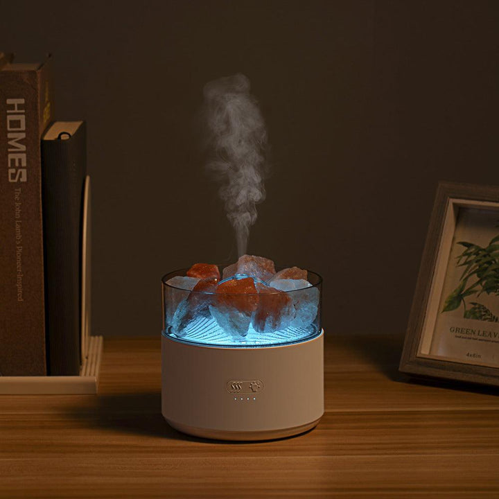 Cool-Mist Impeller Air Humidifier Crystal Salt Aroma Diffuser Incense Machine Fogger Essential Oil Lamp Difusor Ambient Light - Mamofa Global Store