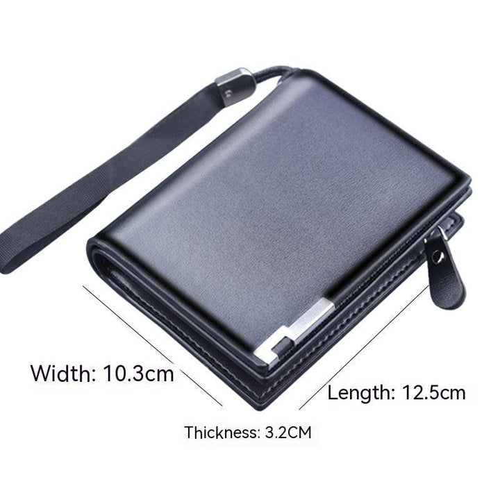 Men's Zipper Wallet Men's Large Capacity Three Fold - Mamofa Global Store