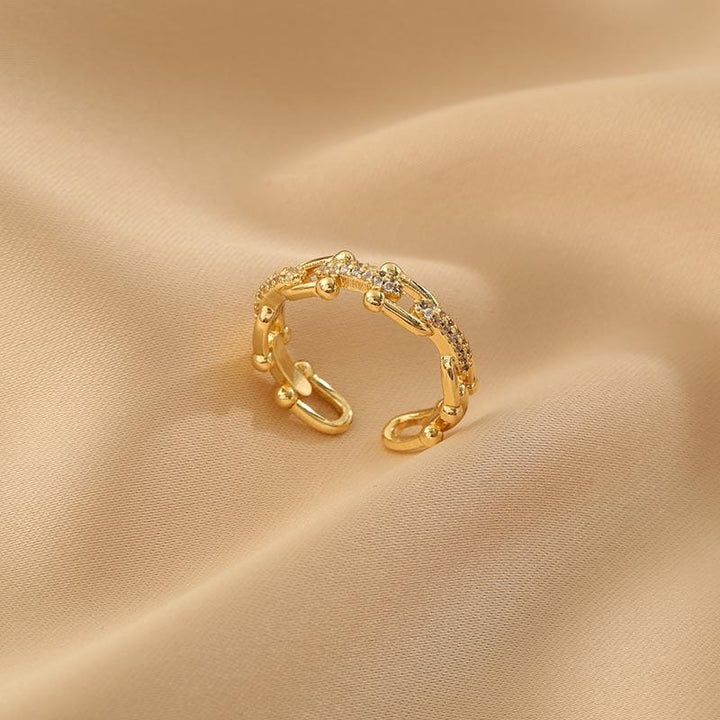 Chain Hollow Opening Ring Women's Simple Vachette Clasp Fashion Adjustable - Mamofa Global Store