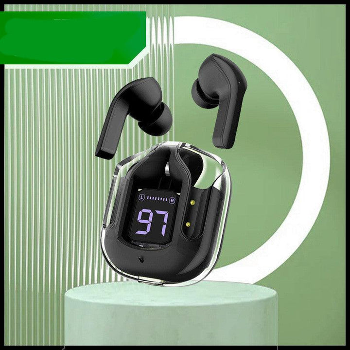 New Mini Transparent Wireless Bluetooth Headset Digital Display ENC Noise Reduction True Wireless Sports Music - Mamofa Global Store