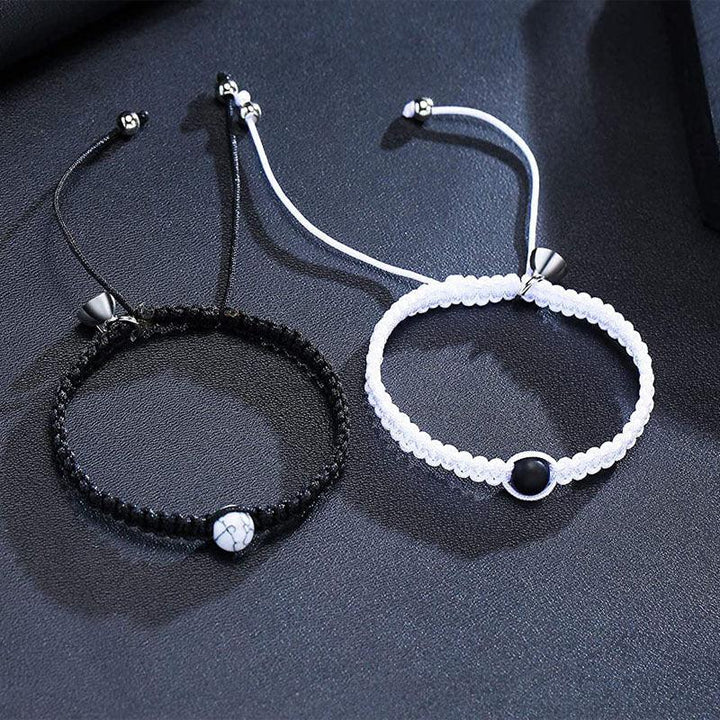 Black And White Niche Handcrafted Couple Bracelet - Mamofa Global Store