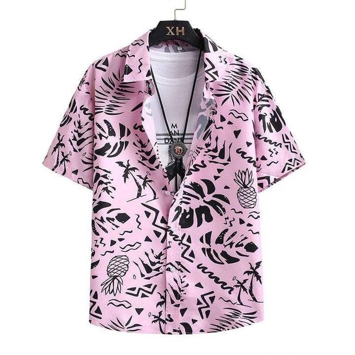 Men's Hawaiian Beach Shirt Suit Printed Loose Color - Mamofa Global Store