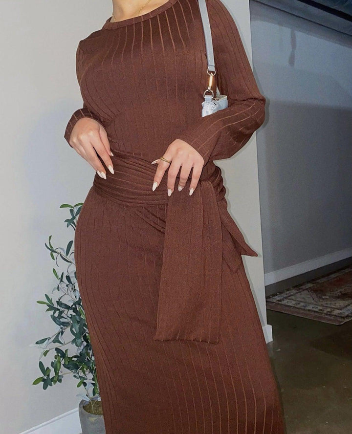 Middle East Dubai Robe Plus Size Knitted Muslim Dress - Mamofa Global Store