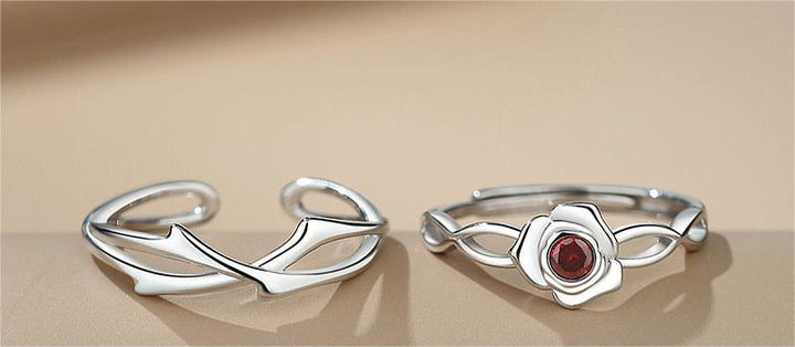 S925 Silver Couple Couple Rings Simple And Light Luxury Special-interest Design Men And Women - Mamofa Global Store