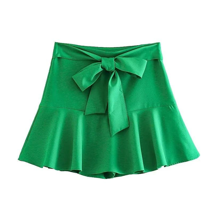 Women's Summer Bowknot Decoration Lotus Leaf Skirt - Mamofa Global Store