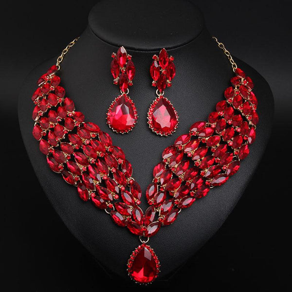 Crystal African Necklace Earring Set - Mamofa Global Store