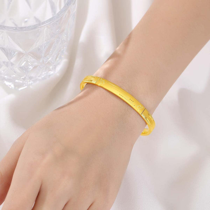 Sterling Silver CNC Pure Silver Bracelet Silver Accessories Women's Gold Bracelet - Mamofa Global Store