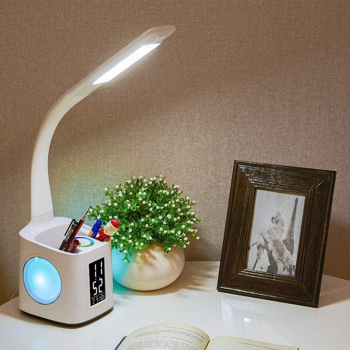 Study LED Desk Lamp USB Charging Port&Screen&Calendar&Colors Night Light Kids Dimmable Table Lamp With Pen Hold - Mamofa Global Store