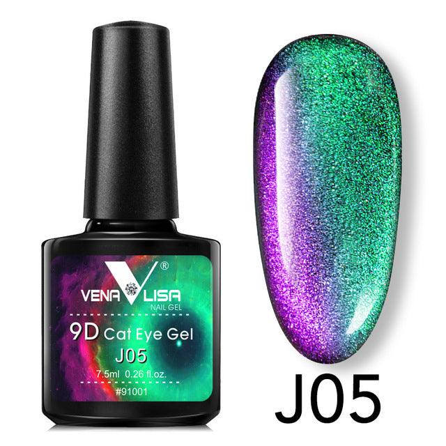 Venalisa 9D Gel Varnish Cat Eye Magic Chameleon Gel Varnish Nail Manicure Galaxy Starry Magnetic Multicolor 5ml Nail Gel Polish - Mamofa Global Store