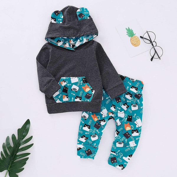 Cute cat print set - Mamofa Global Store