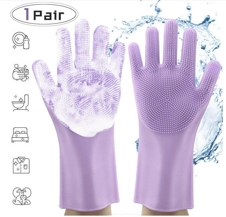 Silicone Heat-resistant Cleaning Brush Scrubbing Gloves - Mamofa Global Store