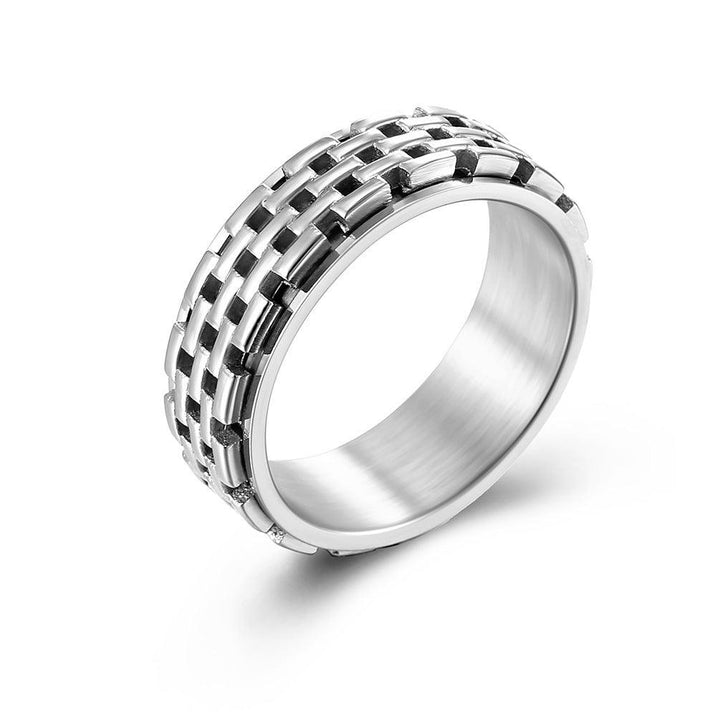 Personality Hollow Out Titanium Steel Spinning Ring - Mamofa Global Store