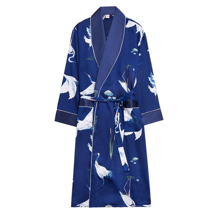 Long-Sleeved Nightgown Men's Bathrobe Silk Homewear - Mamofa Global Store