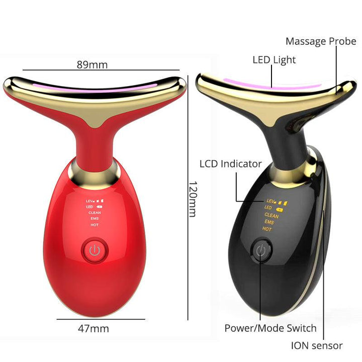 At-Home Neck Lift & Wrinkle Reducer: EMS Microcurrent & LED Photon Therapy - Mamofa Global Store