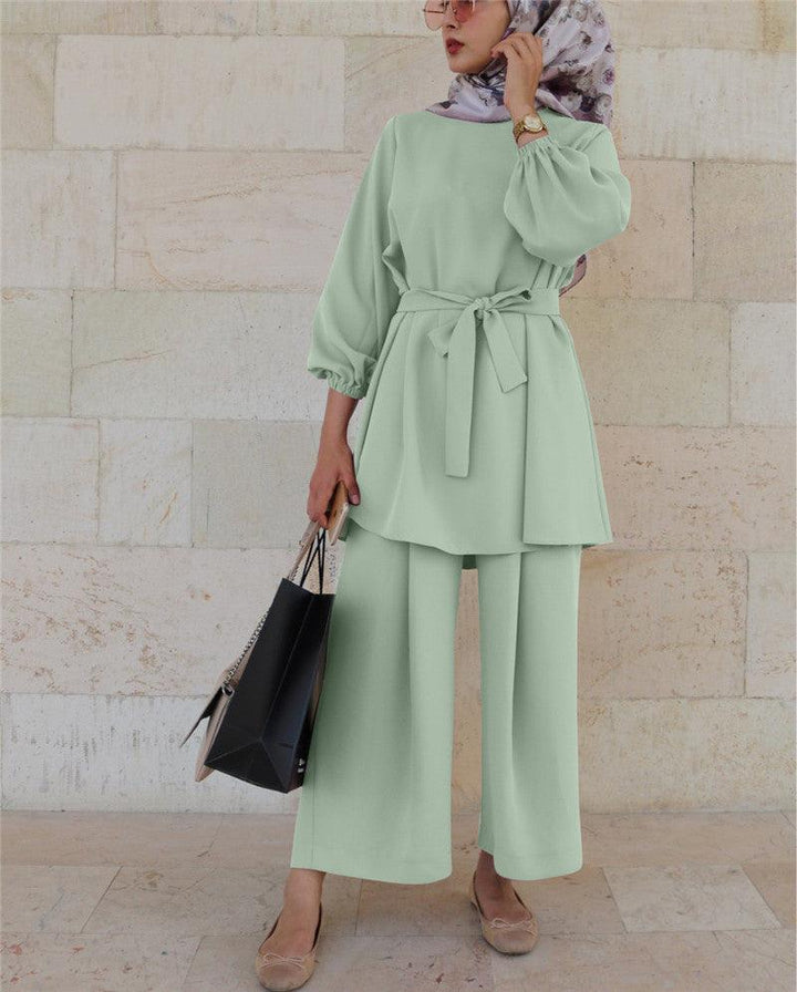 Wide leg pants dress Dubai suit - Mamofa Global Store