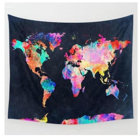 Net red bed head world map Nordic wind photo decoration cloth room dormitory hang cloth - Mamofa Global Store