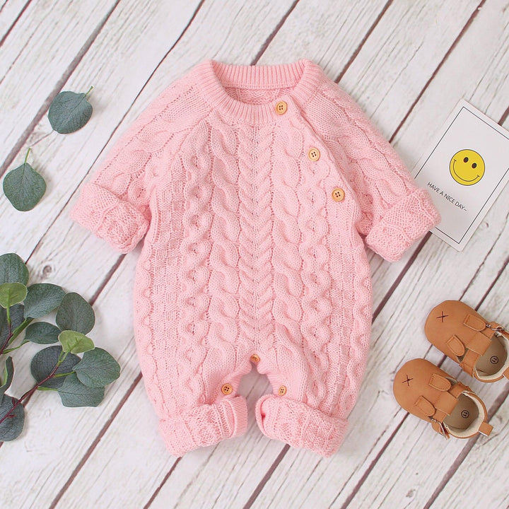 Knitted solid color baby jumpsuit - Mamofa Global Store