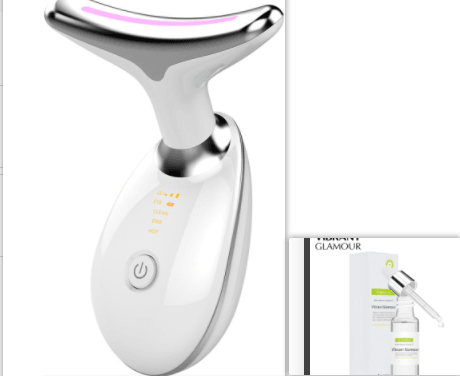 At-Home Neck Lift & Wrinkle Reducer: EMS Microcurrent & LED Photon Therapy - Mamofa Global Store