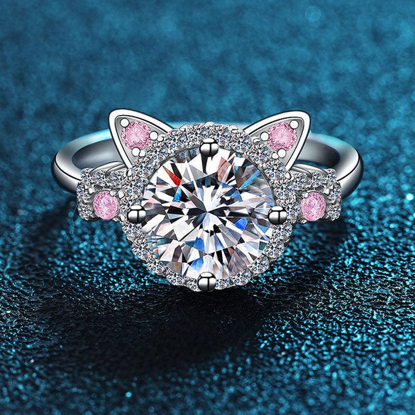 Women's Cute Kitten Open Ring - Mamofa Global Store