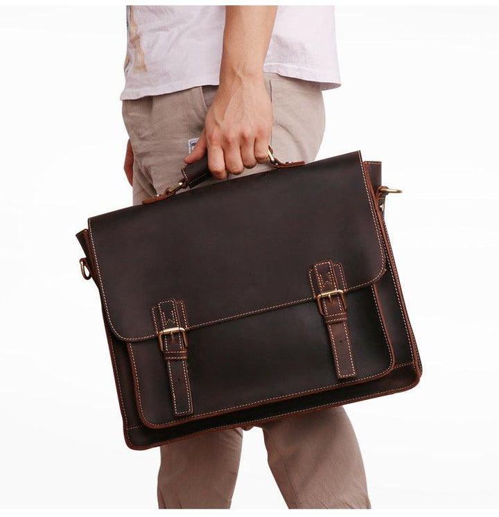 Genuine Leather Men's Business Briefcase - Mamofa Global Store