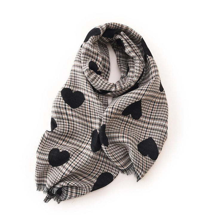 Women's Love Print Mid-length Scarf - Mamofa Global Store