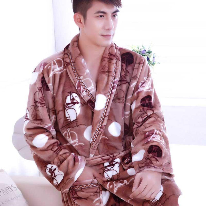 Winter Bathrobe Coral Fleece Couple Pajamas - Mamofa Global Store