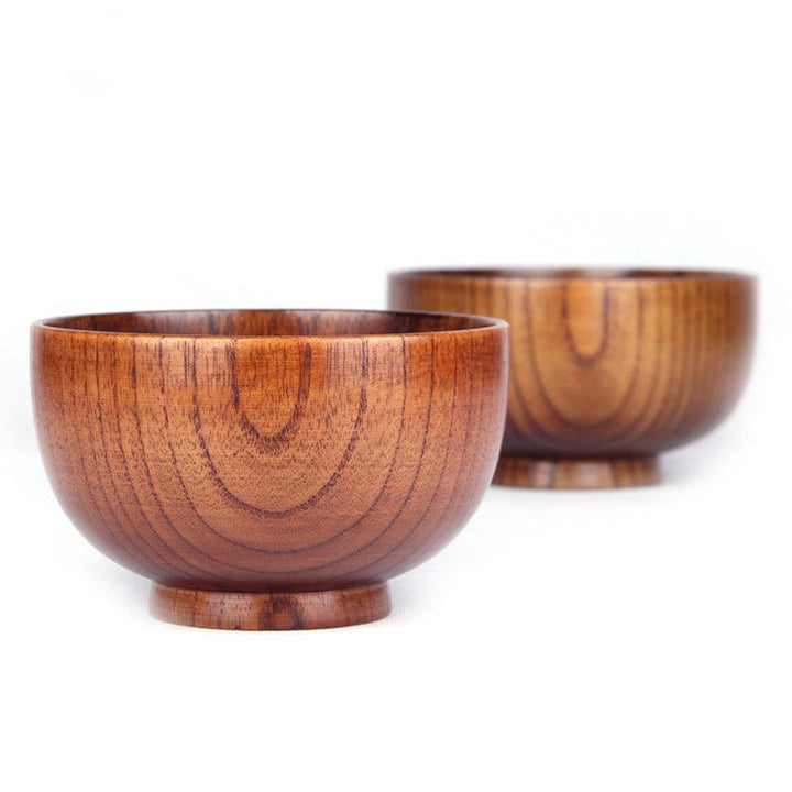 Wooden Bowl Japanese Style Wood Rice Soup Bowl Salad Bowl Food Container Large Small Bowl for Kids Tableware Wooden Utensils - Mamofa Global Store