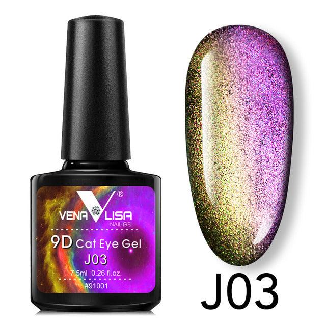 Venalisa 9D Gel Varnish Cat Eye Magic Chameleon Gel Varnish Nail Manicure Galaxy Starry Magnetic Multicolor 5ml Nail Gel Polish - Mamofa Global Store