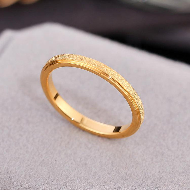 Women's Korean-style Ultra-fine Frosted Ring Rose Gold - Mamofa Global Store