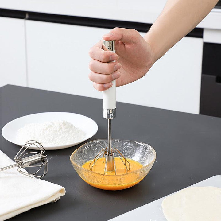 Semi-automatic Stainless Steel Egg Beater Whisk Hand Pressure Rotating Manual Mixer Egg Tools Cream Stirrer Kitchen Accessories - Mamofa Global Store