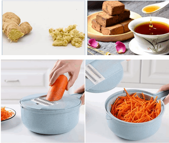 8 In 1 Mandoline Slicer Vegetable Slicer Potato Peeler Carrot Onion Grater With Strainer Vegetable Cutter Kitchen Accessories - Mamofa Global Store