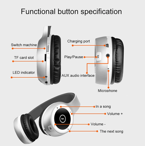 T8 Stereo Headset Bluetooth Headset HIFI Sports MP3 Card Wireless Phone Headset 4.0 Headphones - Mamofa Global Store