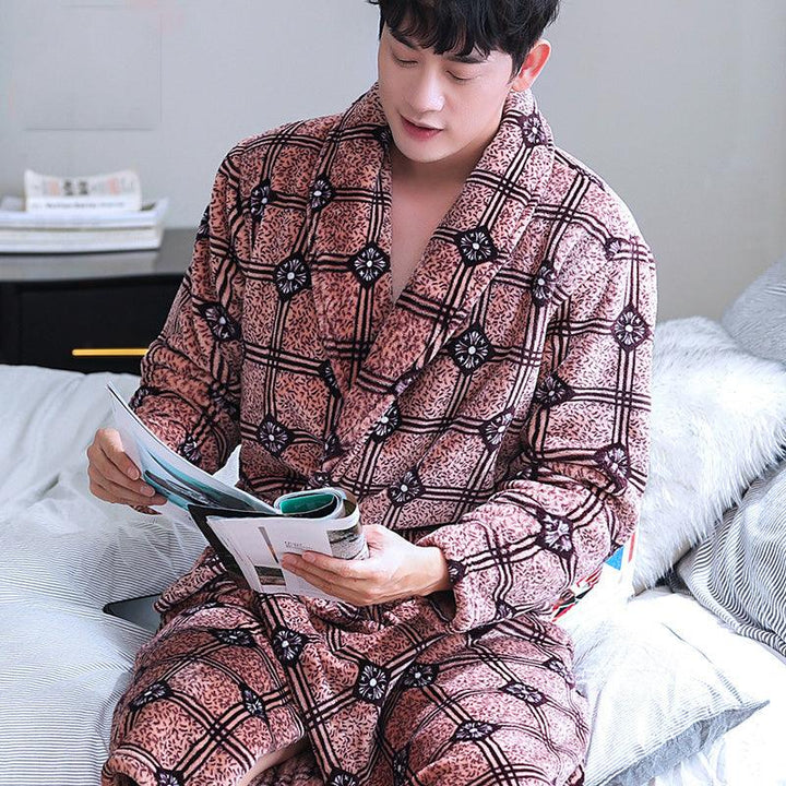 Winter Bathrobe Coral Fleece Couple Pajamas - Mamofa Global Store