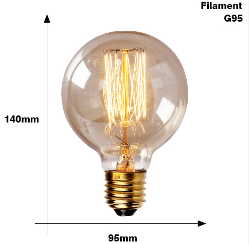 Edison Bulb E27 220V 40W ST64 A19 T45 G80 G95 G125 Incandescent filament bulb lighting Retro Edison Light Bulb - Mamofa Global Store