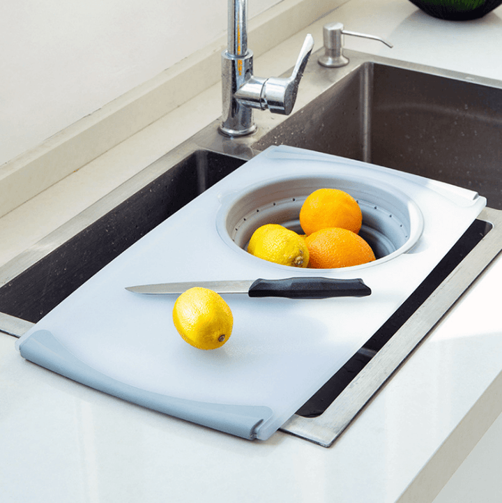 Innovative Multi-Functional 3 in 1 Chopping Board Detachable Folding Drain Basket Sink Cutting Board - Mamofa Global Store