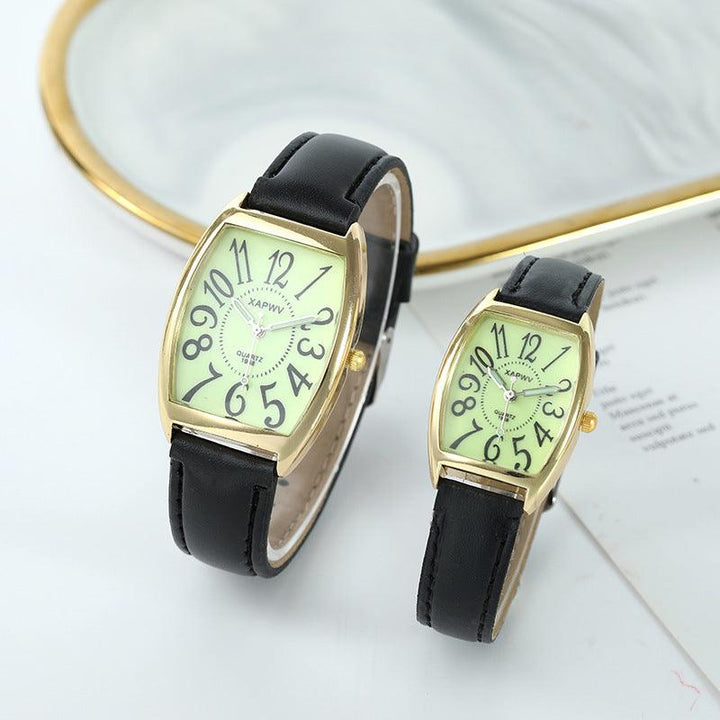 Luminous Wine Barrel Square Couple Watch Fashion - Mamofa Global Store