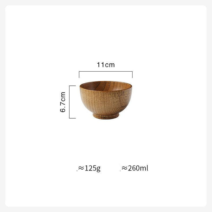 Wooden Bowl Japanese Style Wood Rice Soup Bowl Salad Bowl Food Container Large Small Bowl for Kids Tableware Wooden Utensils - Mamofa Global Store