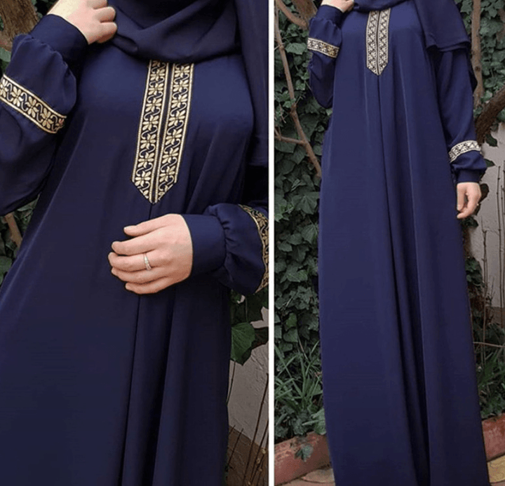 Women Plus Size Print Abaya Jilbab Muslim Maxi Dress - Mamofa Global Store