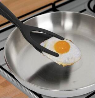 2 In 1 Grip And Flip Tongs Egg Spatula Tongs Clamp Pancake Fried Egg French Toast Omelet Overturned Kitchen Accessories - Mamofa Global Store